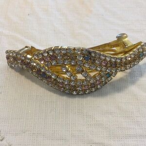Gold-Tone Multicolor Crystal Hair Clip - Women Accessories Hair Accessories